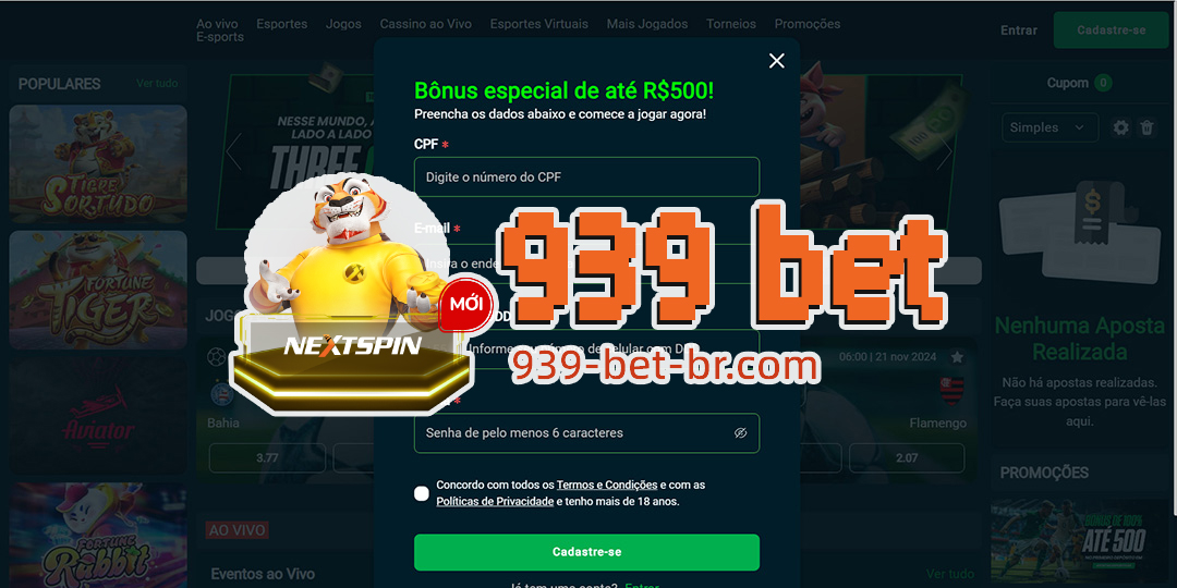 939 bet Bônus